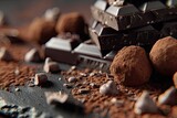 Clear Pixel Picture of Dark Chocolate and Truffles Close Up