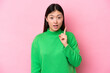 © luismolinero - Young Chinese woman isolated on pink background intending to realizes the solution while lifting a finger up