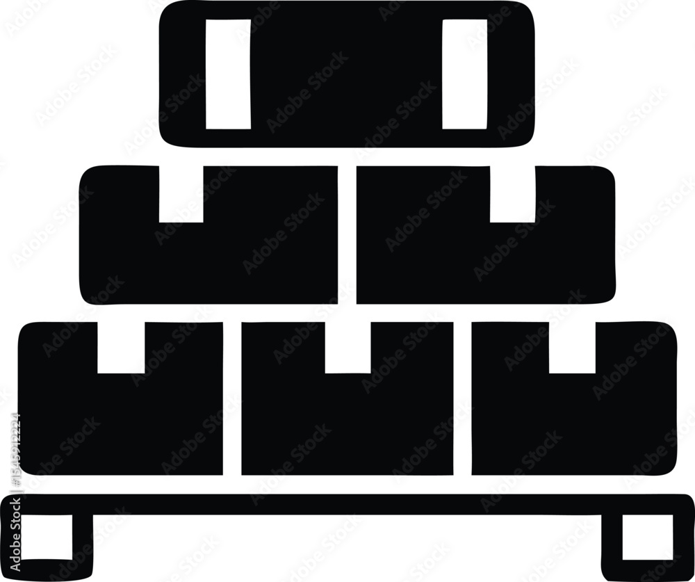 Stacked cardboard boxes on a pallet icon. Delivery logistics and ...