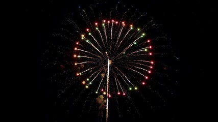 Wall Mural - fireworks in the night sky with a black background