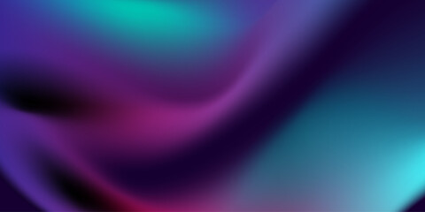 Wall Mural - Abstract blue and purple liquid wavy gradient futuristic background. Glowing retro waves vector design