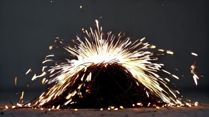 Wall Mural - a close up of a firework exploding out of a pile of dirt