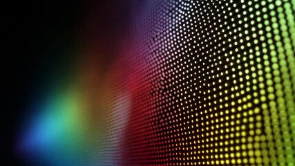 Wall Mural - abstract led light background, glowing neon dot light in rainbow color