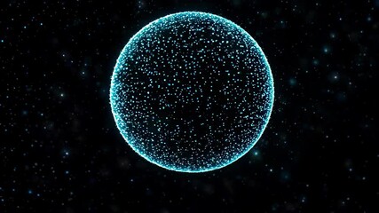 Wall Mural - a blue sphere with many dots on it in the dark
