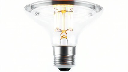 Wall Mural - a close-up shot of a light bulb on a white background, ideal for use in interior design or technolog