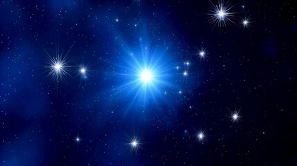 Wall Mural - a blue star cluster in the sky with stars