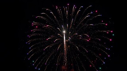 Wall Mural - fireworks in the night sky with a large circle of stars