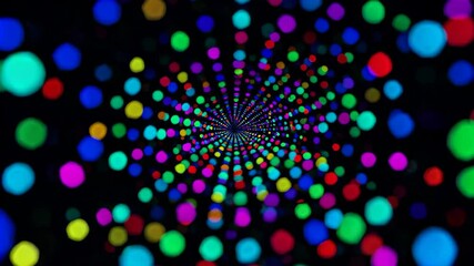 Wall Mural - a colorful circular pattern of lights in the dark