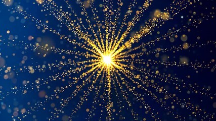 Wall Mural - a gold star burst on a blue background