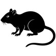 © Sadif Alam - Black silhouette vector of a rat in side view, perfect for pest control, animal iconography, wildlife illustration, or scientific and educational vector themes