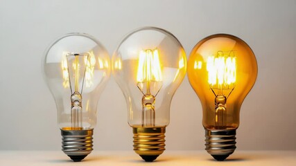 Wall Mural - a collection of three light bulbs placed together