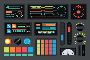 Minimal control icons collection for web applications and settings menu