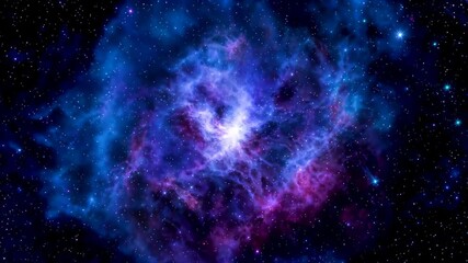 Wall Mural - a purple and blue nebula in the middle of a dark sky