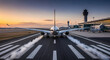 © Amrullah - Airplane Taking Off Runway Sunrise Departure Scene