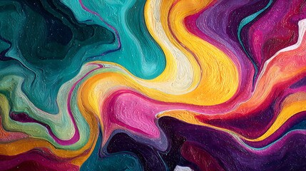 Wall Mural - liquid paint psychedelic swirls, trippy abstract acrylic background