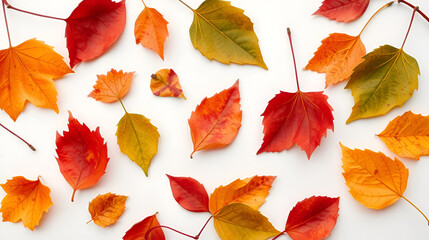 Set of autumn leaves isolated on white