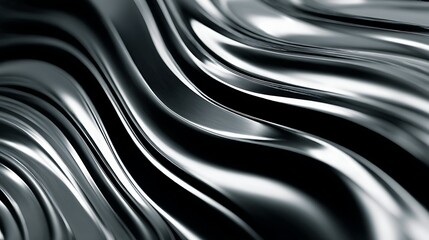 Wall Mural - 3d chrome waves background