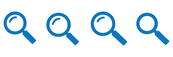 Wall Mural - magnifying glass icon, vector magnifier or loupe sign. search icon vector. vector isolated icon