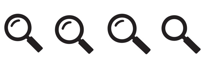 Wall Mural - magnifying glass icon, vector magnifier or loupe sign. search icon vector. vector isolated icon