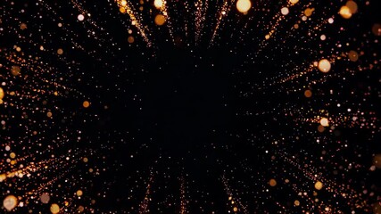 Wall Mural - a black background with gold and white lights