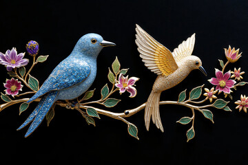 white dove of peace on a blossoming branch vector illustration