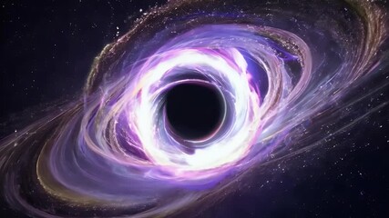 Wall Mural - Epic space explosion forming glowing rings, black hole distortions, and shooting stars