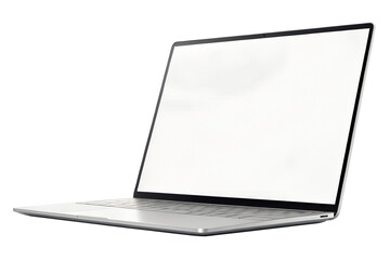 sleek modern laptop computer with blank screen - perfect for mockups and presentations