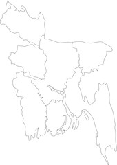  Outline of Bangladesh with Administrative Borders and Internal Regions 
