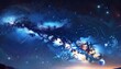 © Emily - panorama dark blue night sky milky way and stars on dark background universe filled with stars nebula and galaxy