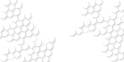 Wall Mural - abstract honeycomb mosaic white background, group of hexagons are arranged in rows, abstract geometr