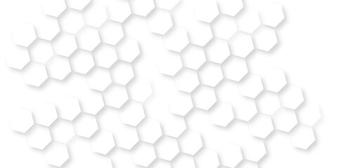 Wall Mural - hexagonal white hexagons honeycomb wallpaper, abstract white hexagon concept background, luxury whit