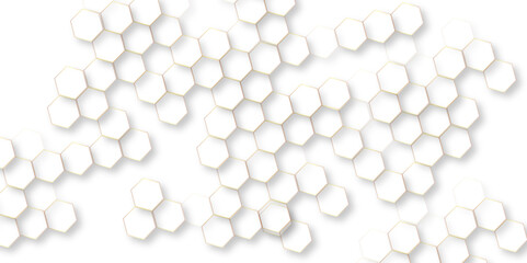 Canvas Print - abstract honeycomb mosaic white background, group of hexagons are arranged in rows, abstract geometr