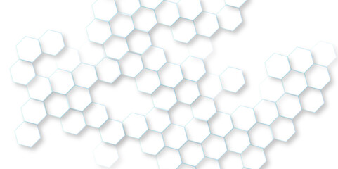 Poster - abstract honeycomb mosaic white background, group of hexagons are arranged in rows, abstract geometr