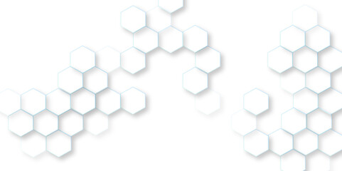Poster - abstract honeycomb mosaic white background, group of hexagons are arranged in rows, abstract geometr
