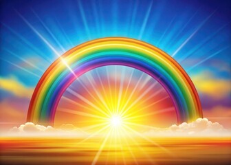 Wall Mural - Vibrant rainbow colors spread across a bright and cheerful background