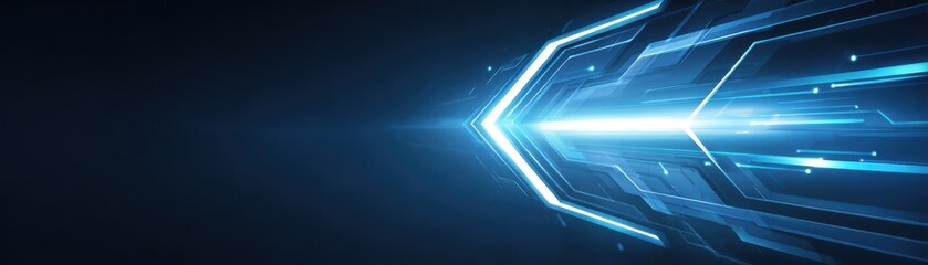 Wall Mural - blue abstract design with futuristic light streaks creating a sense of speed and technology.