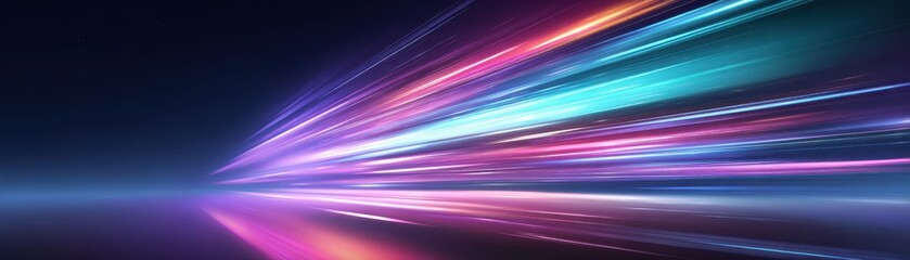 Wall Mural - abstract light trails in vibrant colors create a dynamic and futuristic visual experience, evoking s