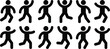 © mohammad - Collection of diverse stick figures running and celebrating
