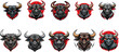 © adnan - aggressive bull head mascot logo set vector illustration
