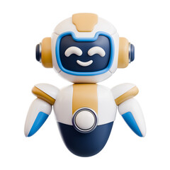 cute cartoon robot character with smiling face and friendly arms