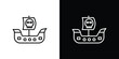 © Vince - Pirate ship icon in black. flat graphic vector icon