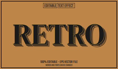 Wall Mural - retro editable text effect