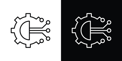 Technology icon in black. flat graphic vector icon