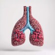 © Photography09 - Lungs Anatomy Illustration, Red and White Dots, Blue Airways, concept design , health