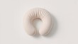 © Studio-M - Travel neck pillow with ergonomic design, memory foam cervical pillow, contoured ergonomic shape, over white white background, no shadow