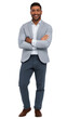 © Carmen - Full body view of handsome young Hispanic man dressed in business casual, isolated on white or transparent background