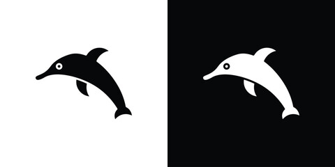  Dolphin icon of a flat style vector