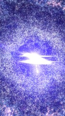 Wall Mural - a glowing cosmic explosion in deep space, radiating with violet and blue energy particles forming a 
