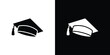 © Vince - Graduation hat icon of a flat style vector
