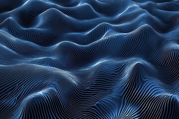Wall Mural - blue wavy surface creates an abstract motion background with flowing patterns and depth, blue wavy s